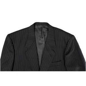 Lubiam Barneys Intl House Men’s 42R Pinstripe Wool Blazer Black Made Italy